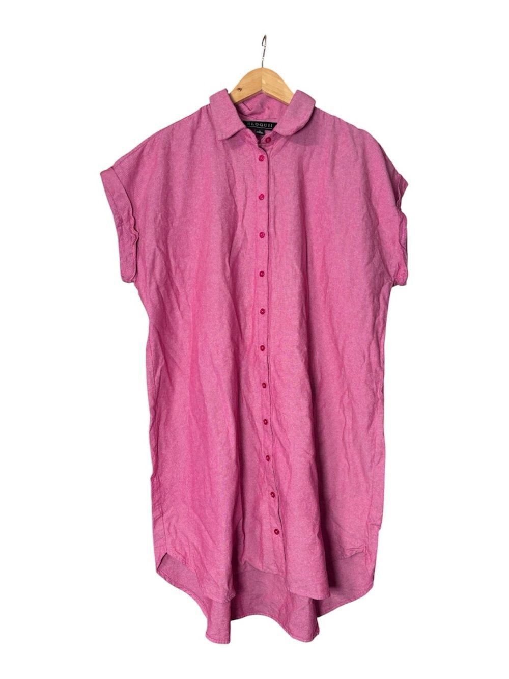 Eloquii Red Easy Stepped Hem Shirt dress cotton size 18